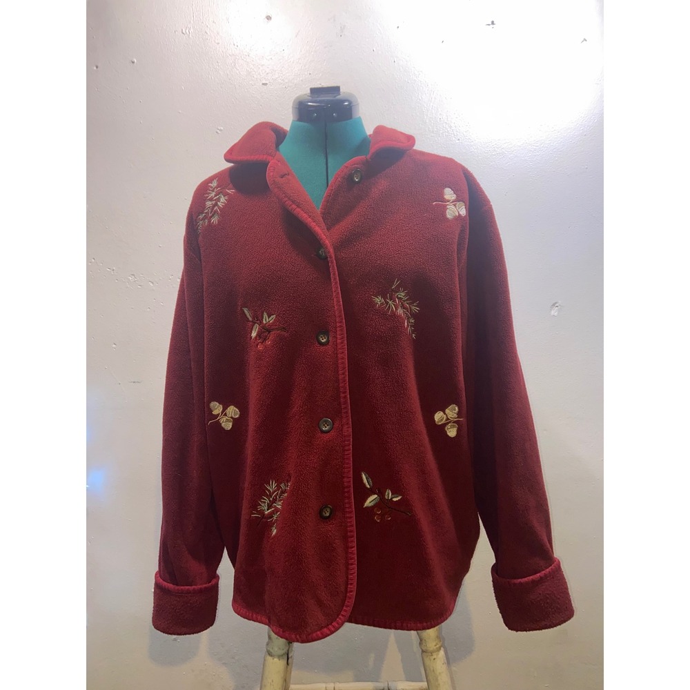 Falls Creek Y2K Grandmacore Rustic Cabin Cozy Fleece Embroidered Nature Jacket